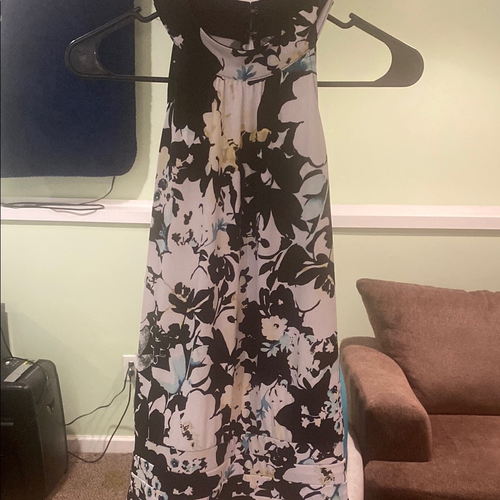 Floral Black and White Halter Top